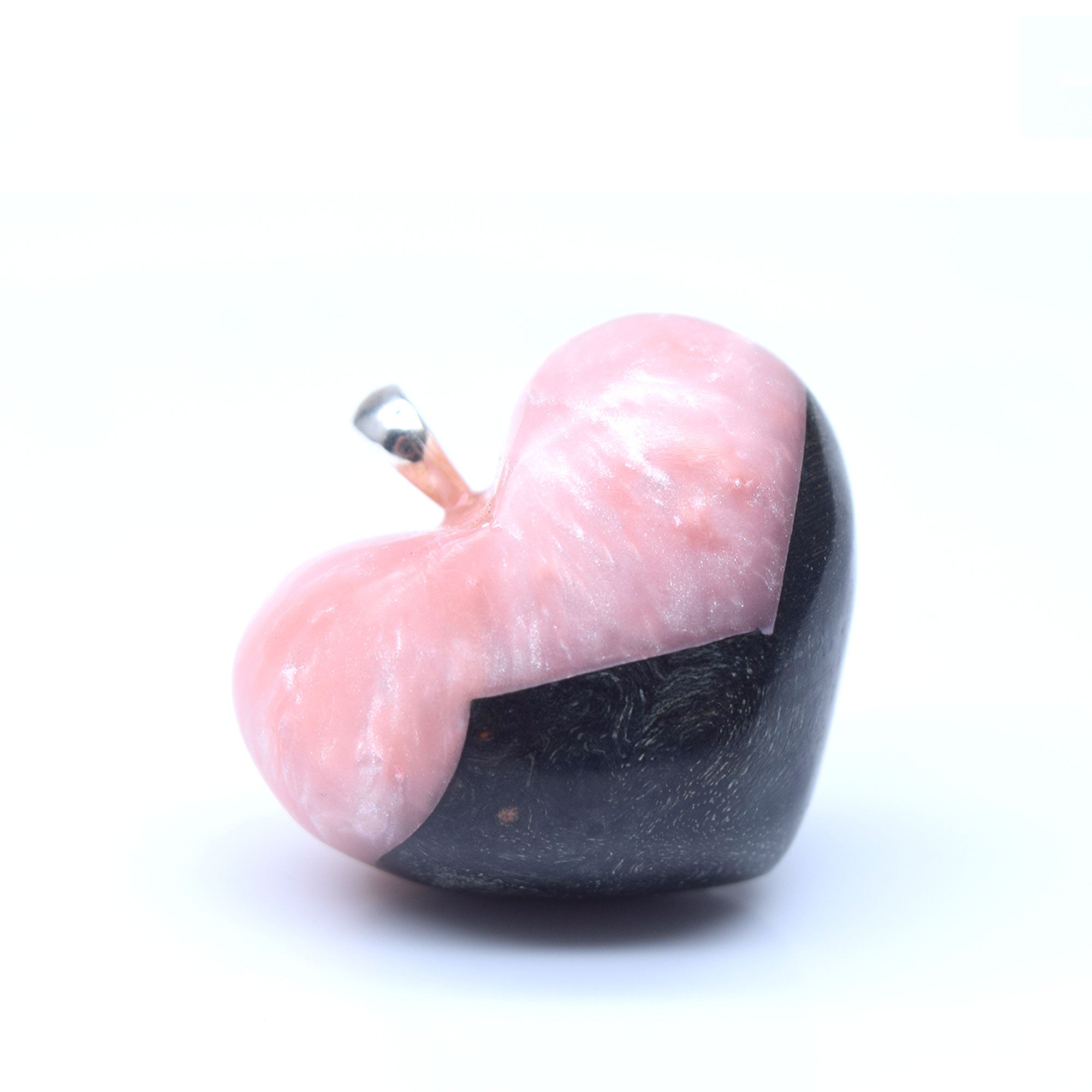 Moyen Loupe d'érable grise & résine rose transparente