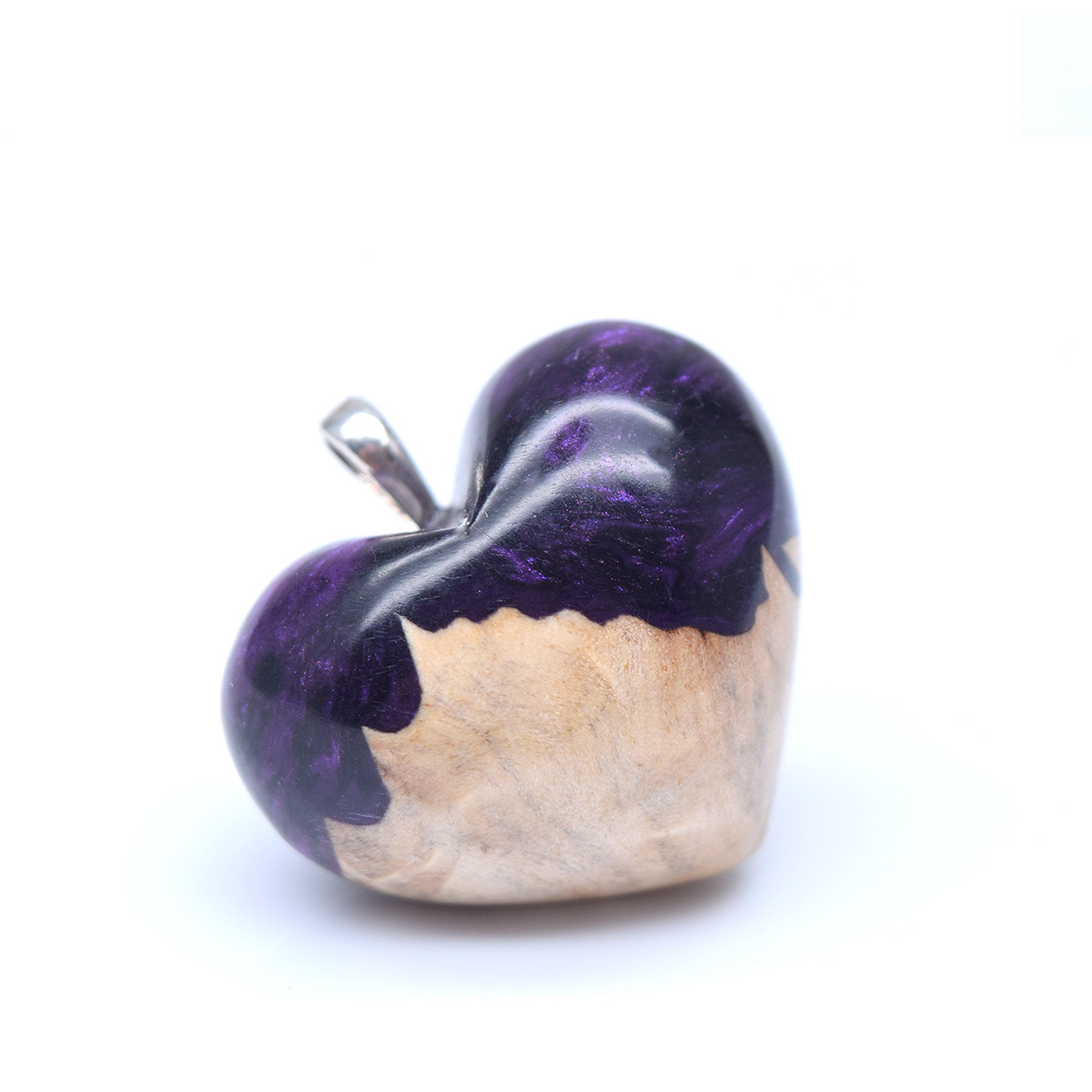 Moyen loupe d'érable & résine mauve scintillante