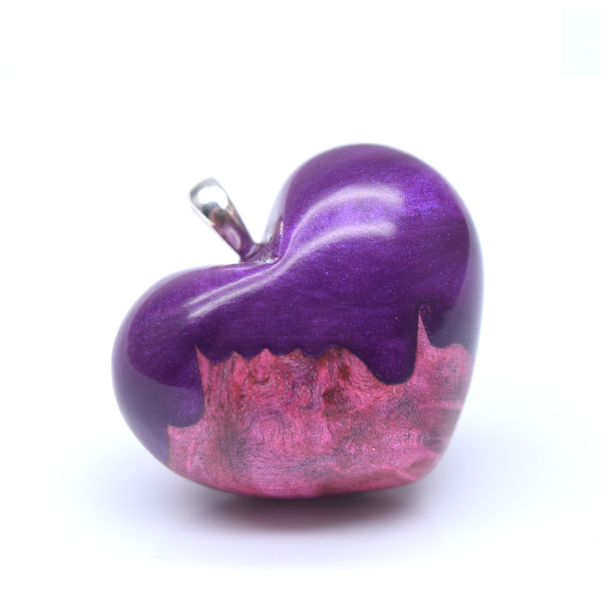 Moyen Loupe d'érable rose & résine mauve scintillante