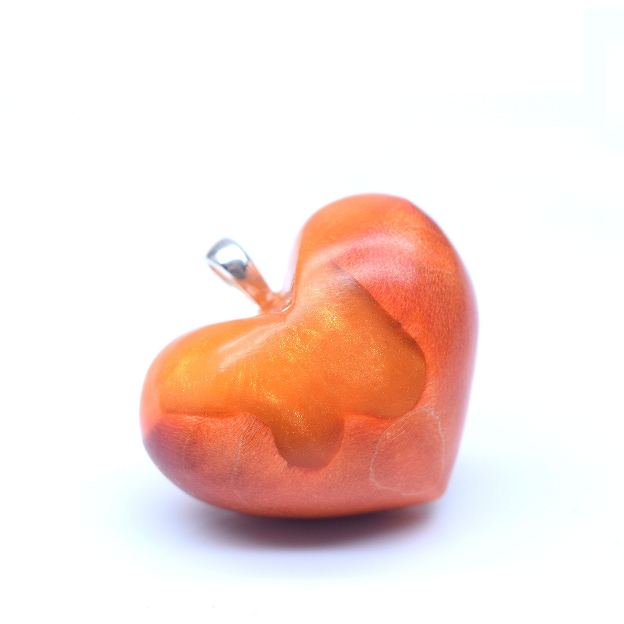 Moyen Loupe d'érable orange & résine orange scintillant