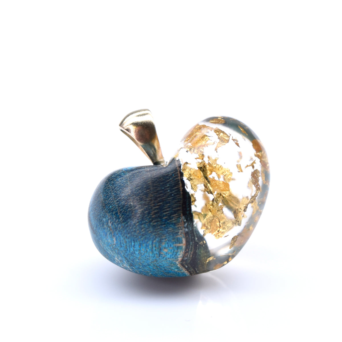 Petit loupe bleu & feuille d'or -3