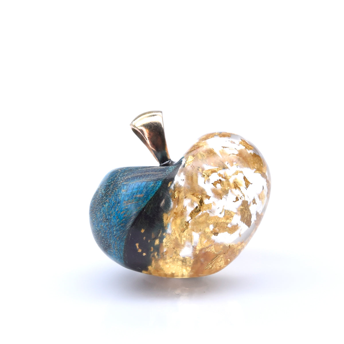Petit loupe bleu & feuille d'or -2