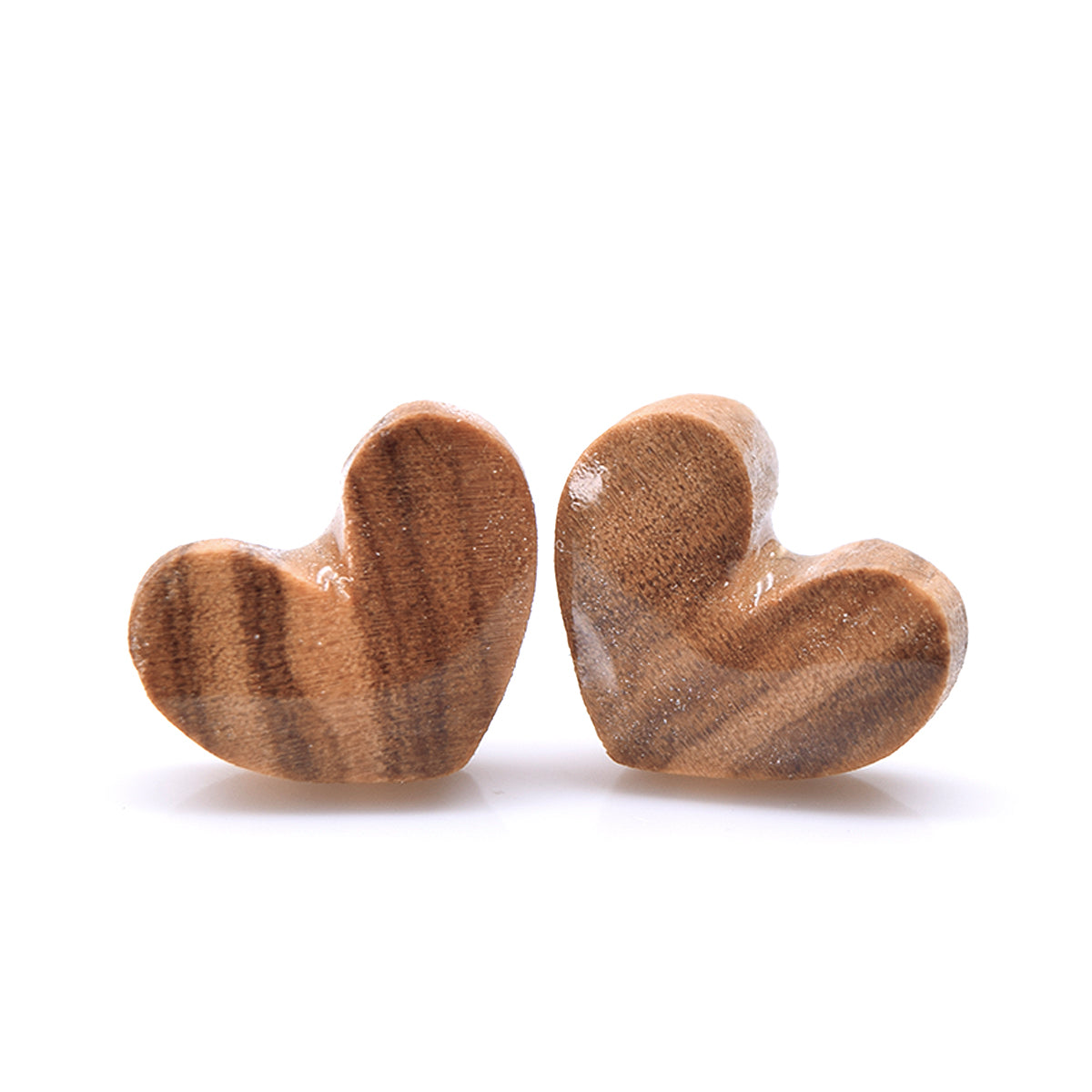 Boucles d'oreilles coeurs en bois d'olivier