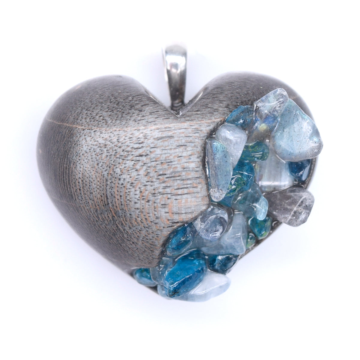 Moyen Chrysalide Érable gris + apatite, labradorite & pierre de lune