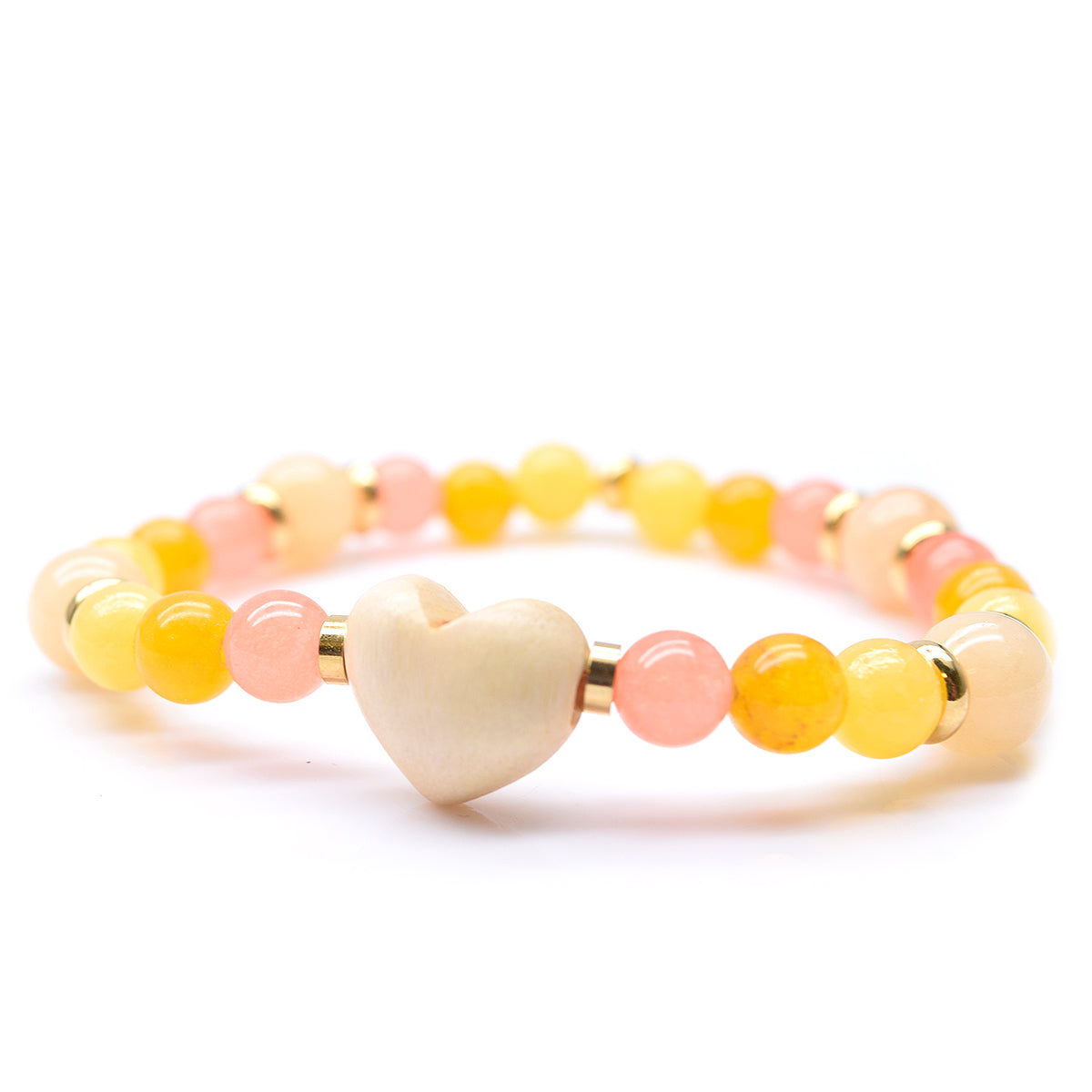 Bracelet à personnaliser, coeur et pierres semi- précieuses