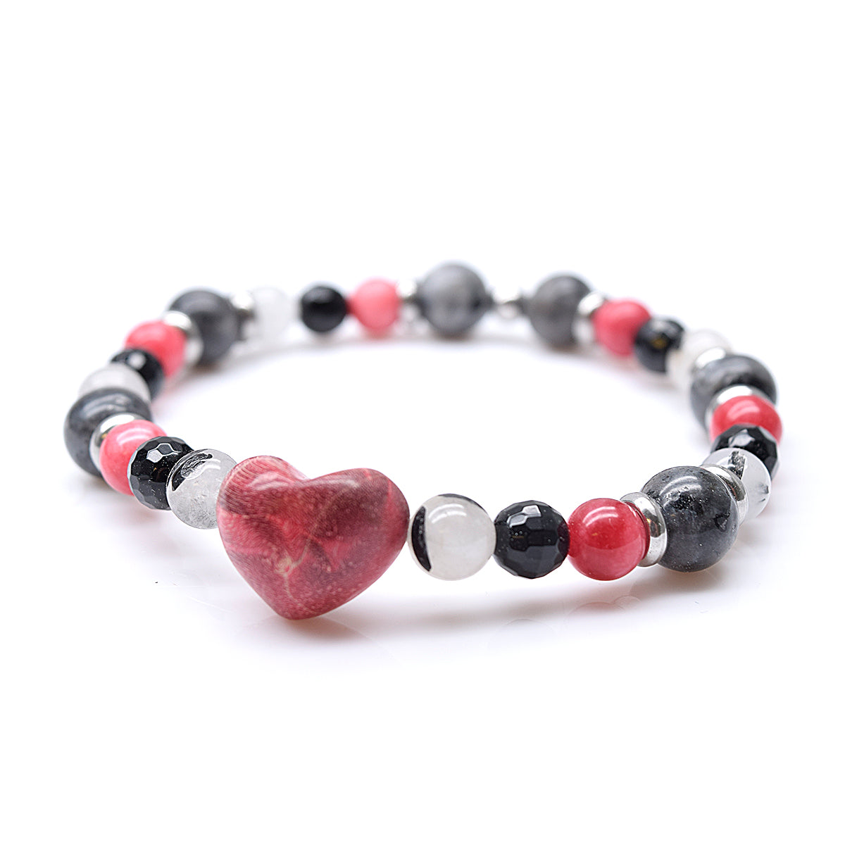 Bracelet à personnaliser, coeur et pierres semi- précieuses