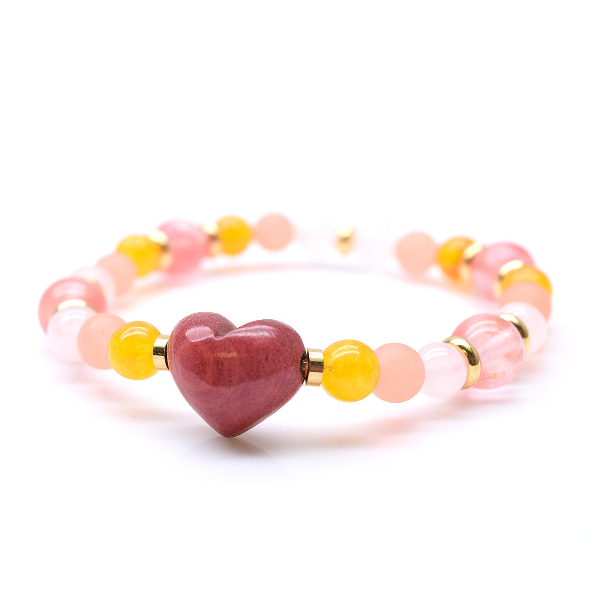 Bracelet à personnaliser, coeur et pierres semi- précieuses