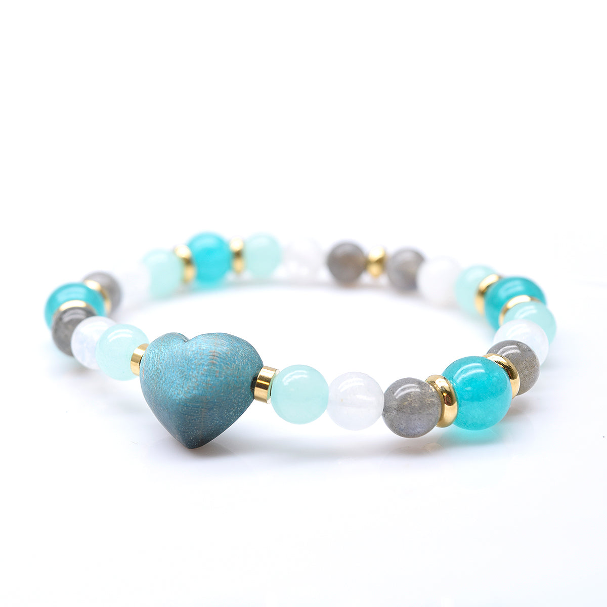 Bracelet à personnaliser, coeur et pierres semi- précieuses