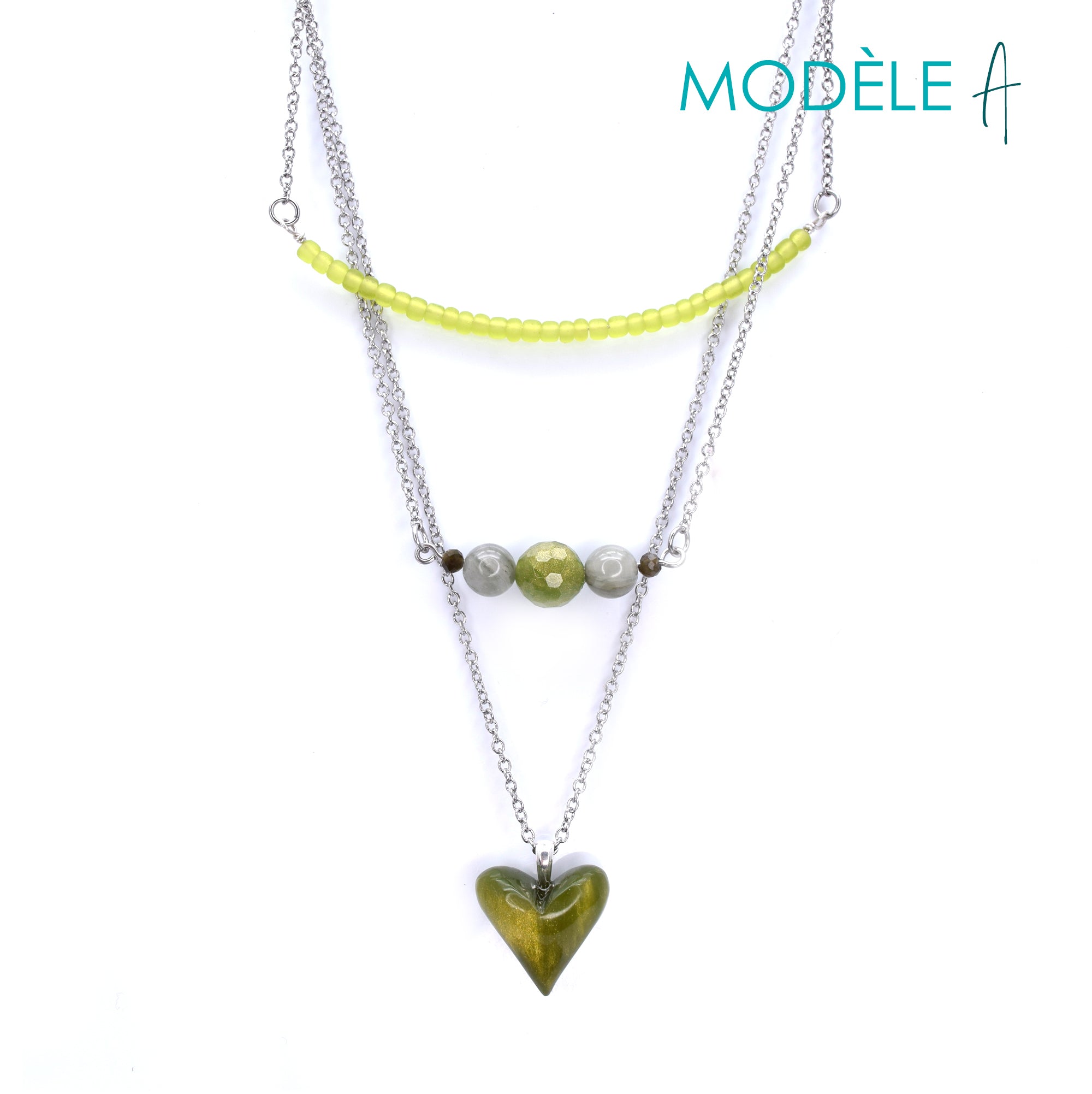 Collier plaisir olive