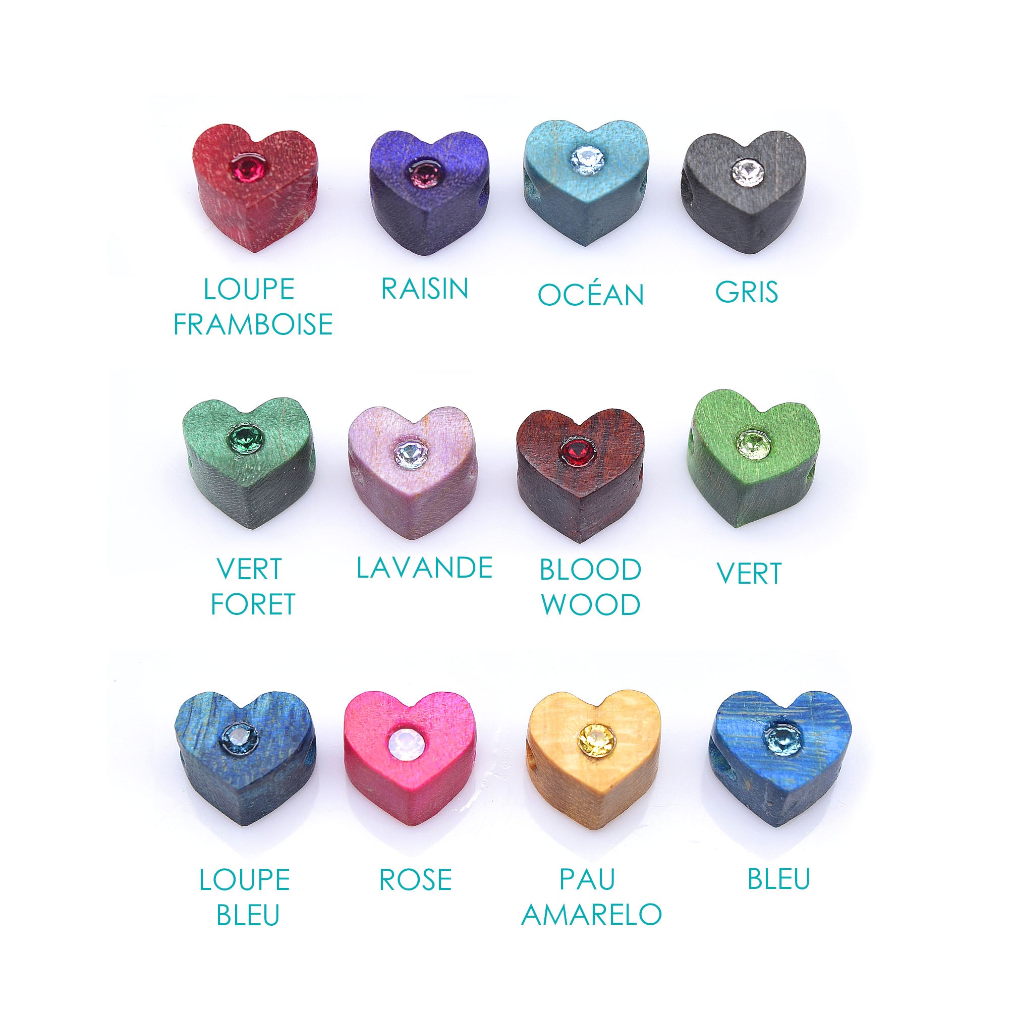 Bracelet à personnaliser, coeur et pierres semi- précieuses
