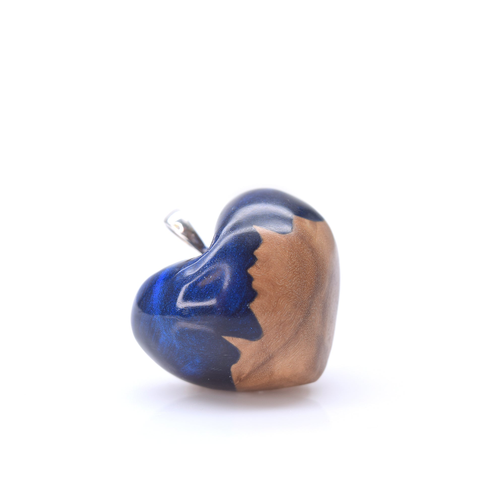 Moyen loupe d'érable & résine bleu scintillante