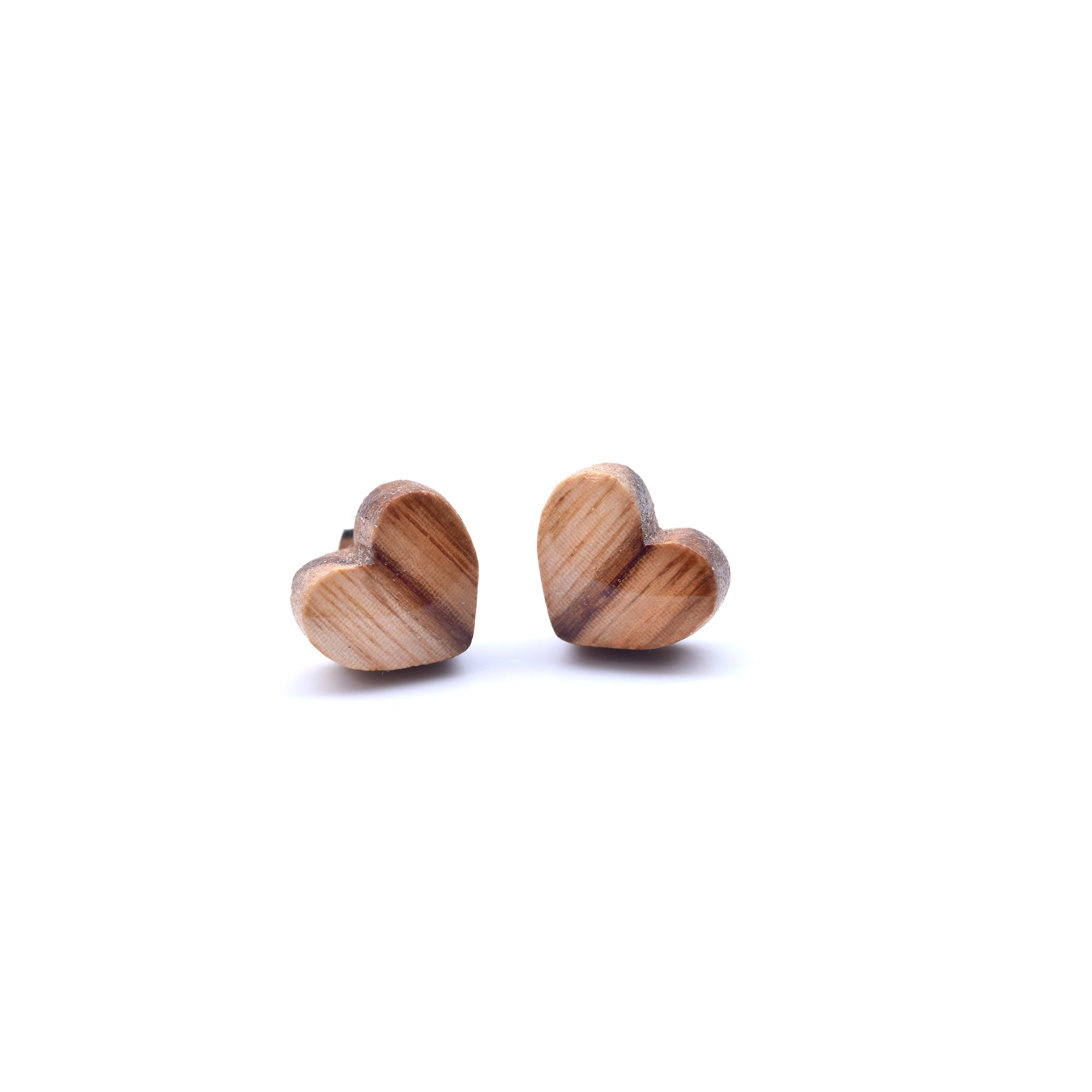 Boucles d'oreilles coeurs en bois de canarywood