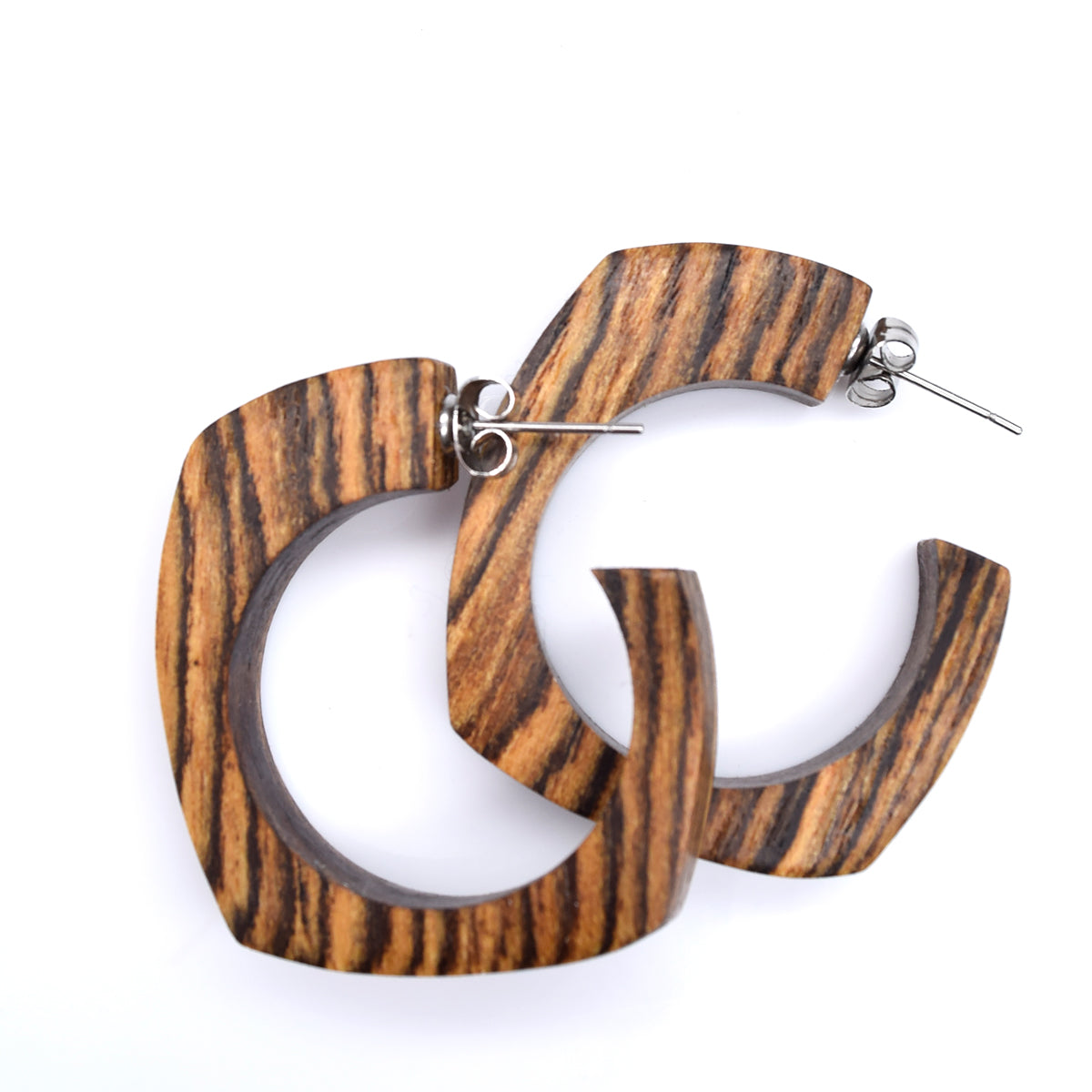 Boucles d'oreilles anneaux en bois de bocote