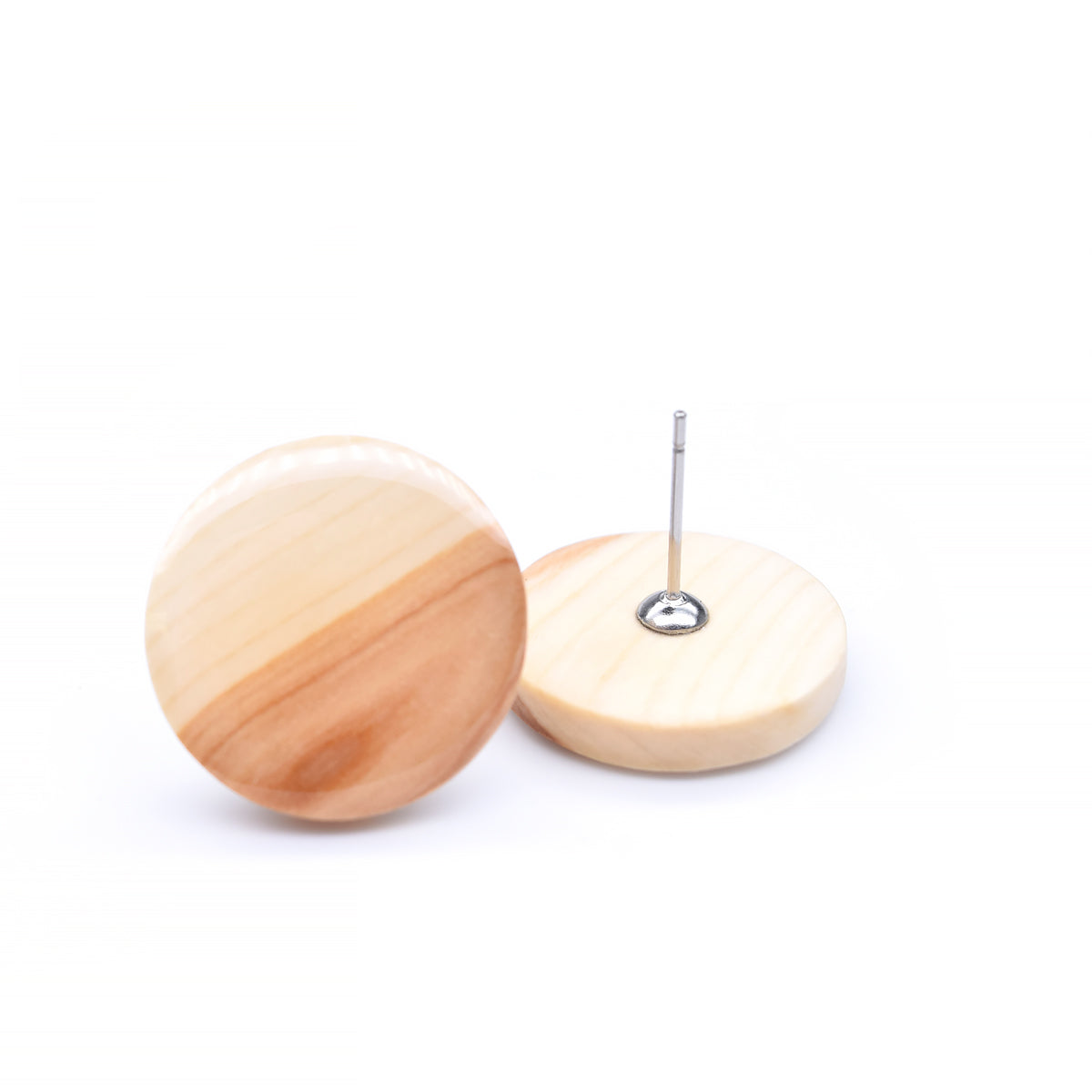 Boucles d'oreilles pastilles en bois de lilas