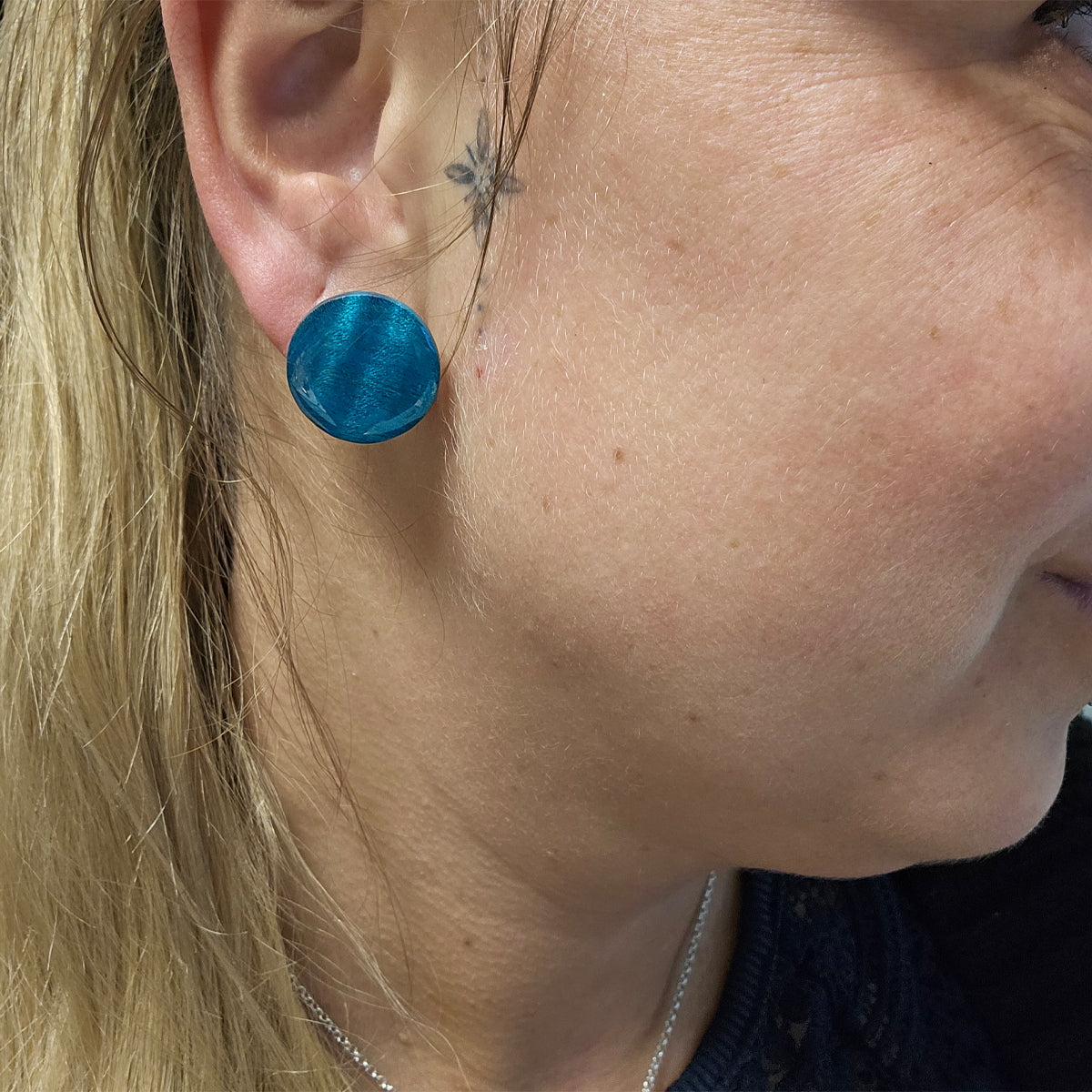 Boucles d'oreilles pastilles en bois de morado