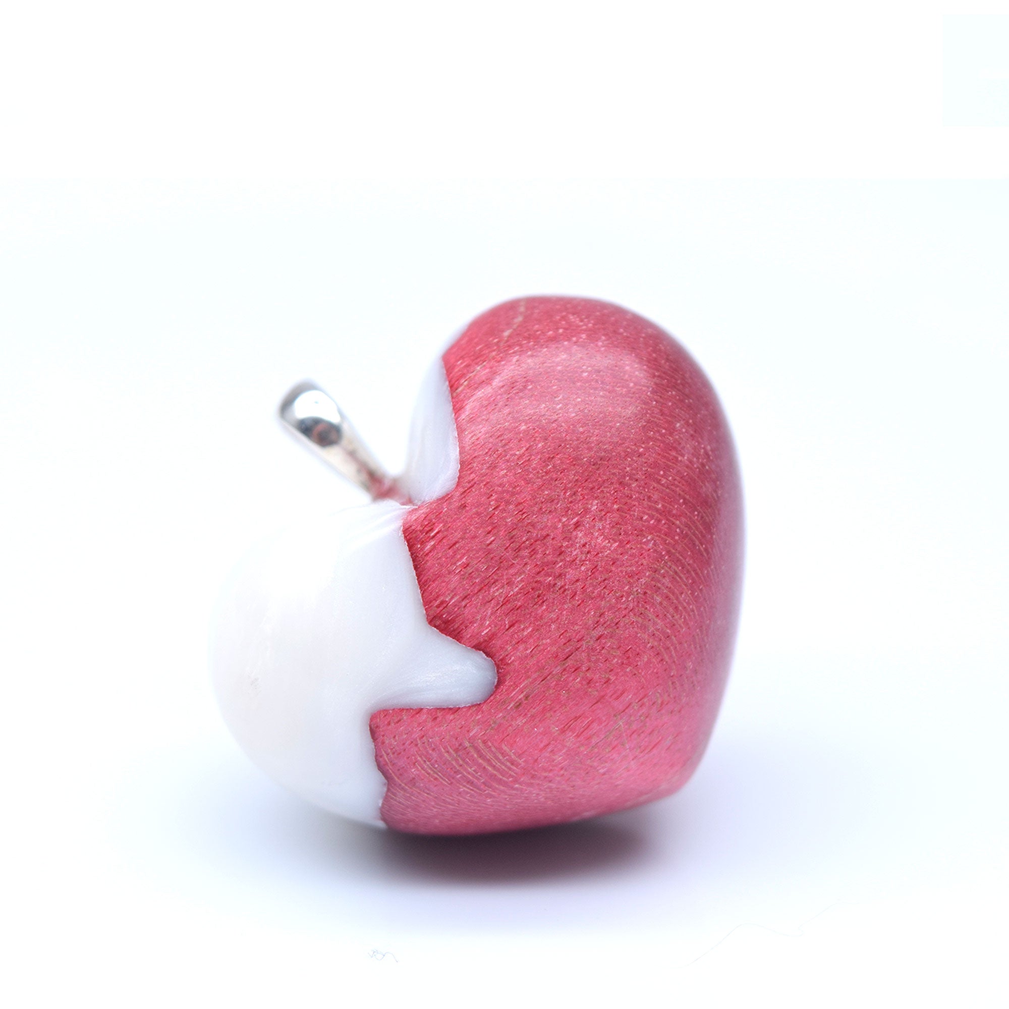 Moyen Loupe d'érable framboise & résine blanche scintillante