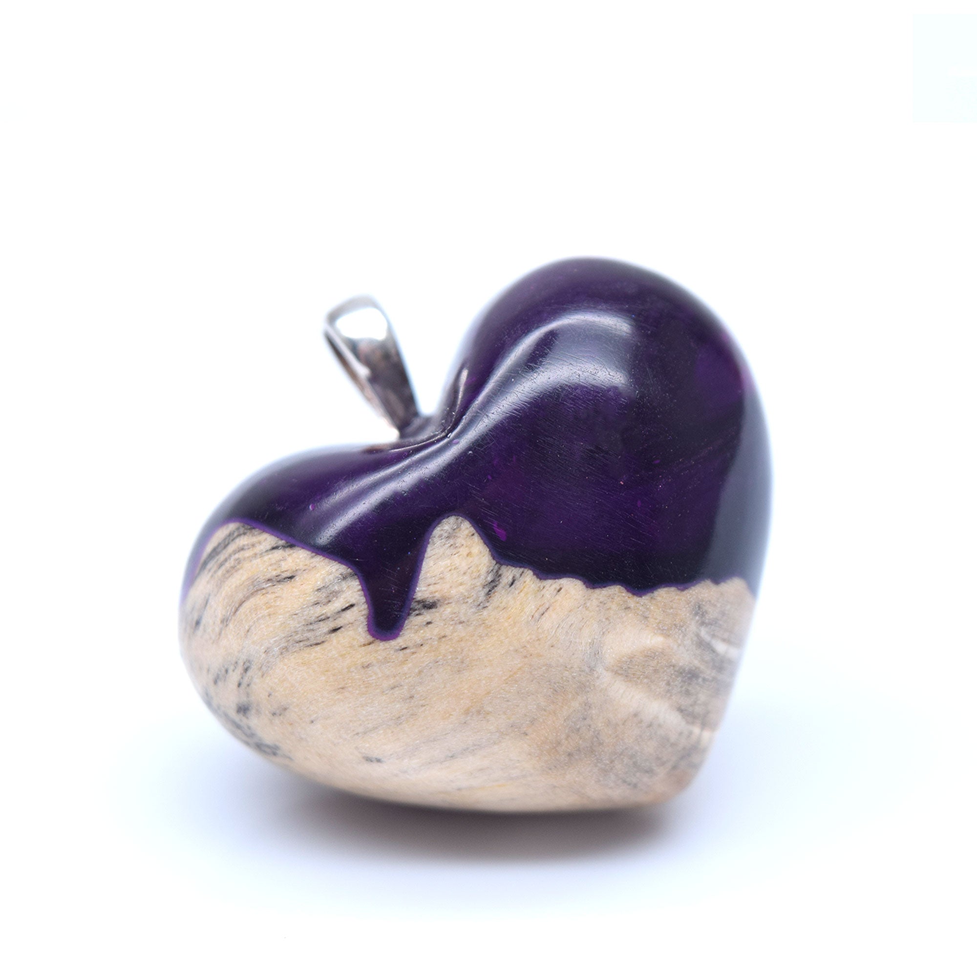 Moyen Loupe d'érable  & résine mauve scintillante