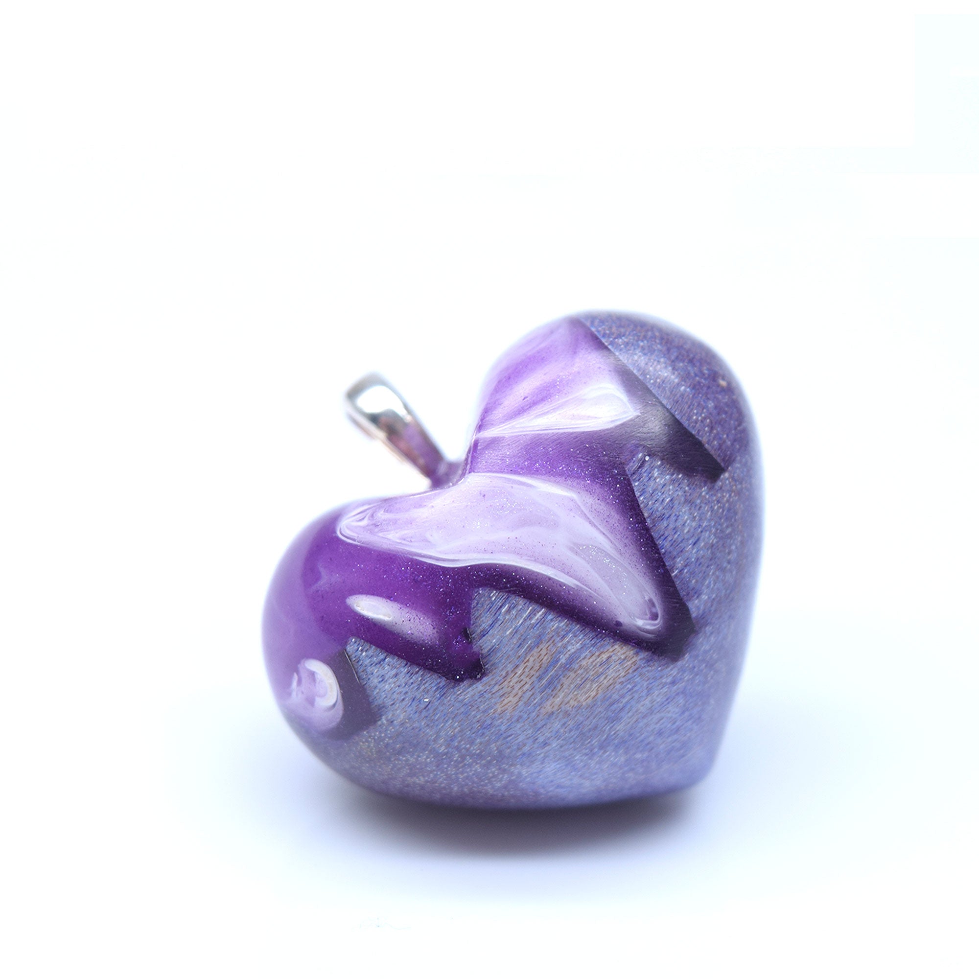 Moyen Loupe d'érable raisin & résine mauve scintillante