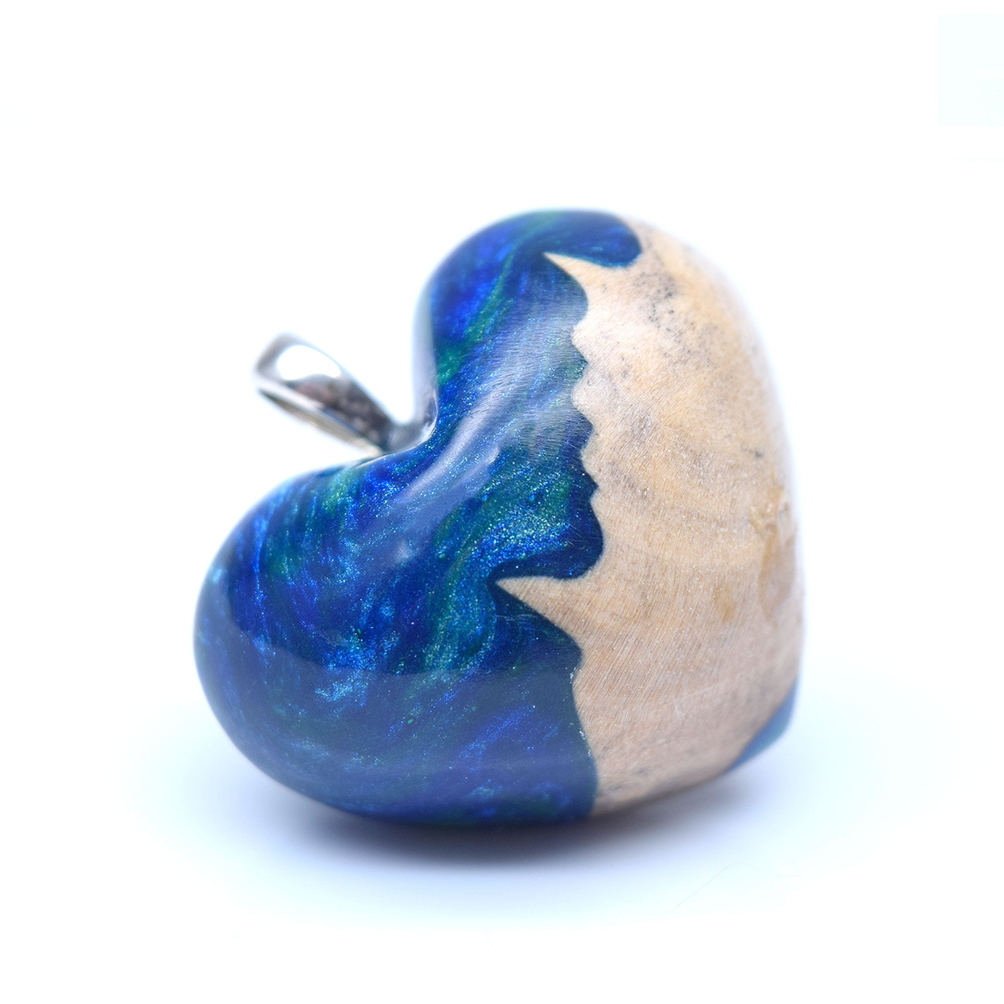 Moyen loupe d'érable & résine bleu- vert scintillant
