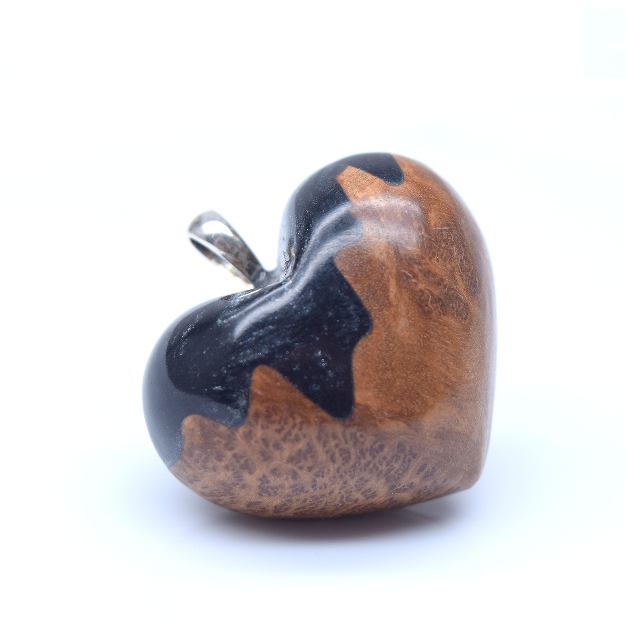 Moyen loupe d'érable & résine grise scintillante