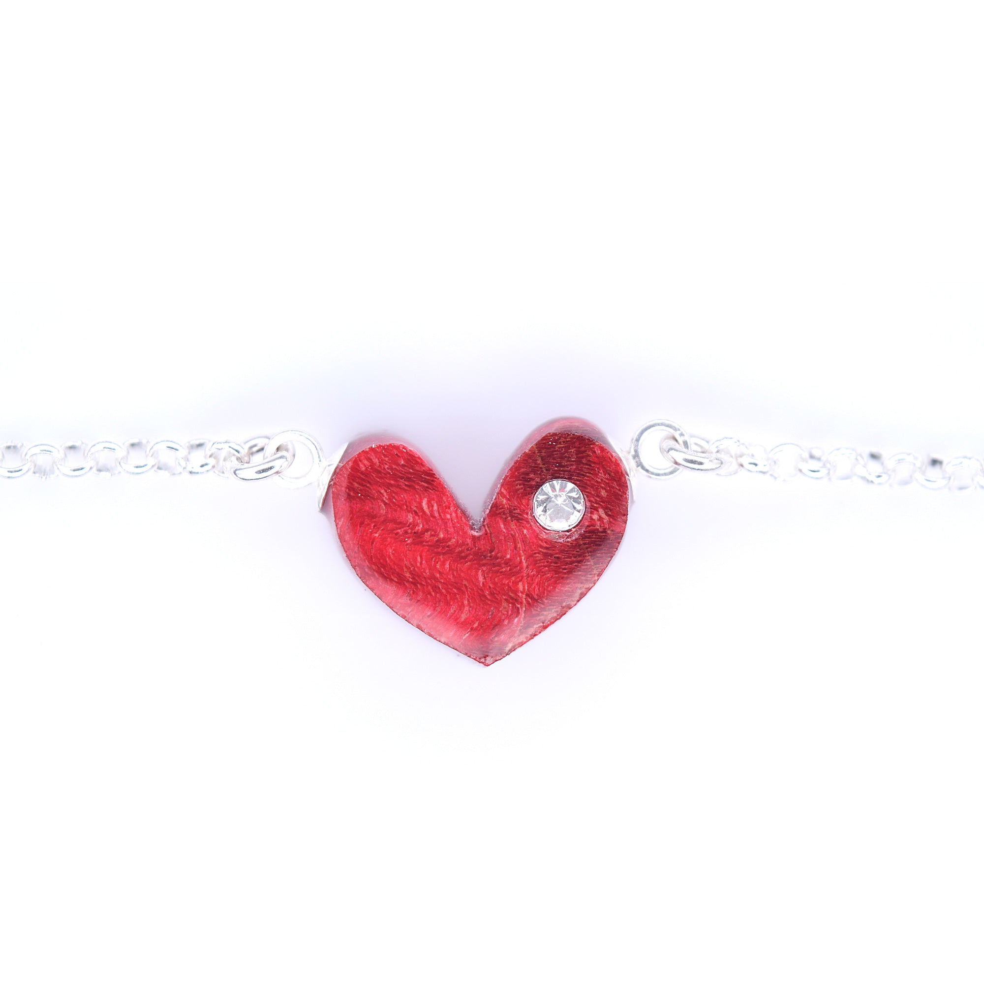 Bracelet, mini heart, with resin
