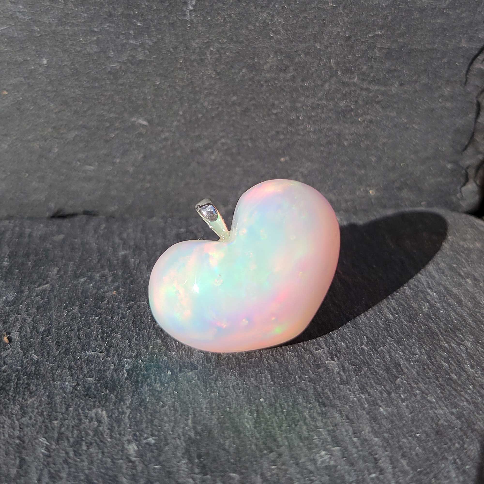Opal resin heart