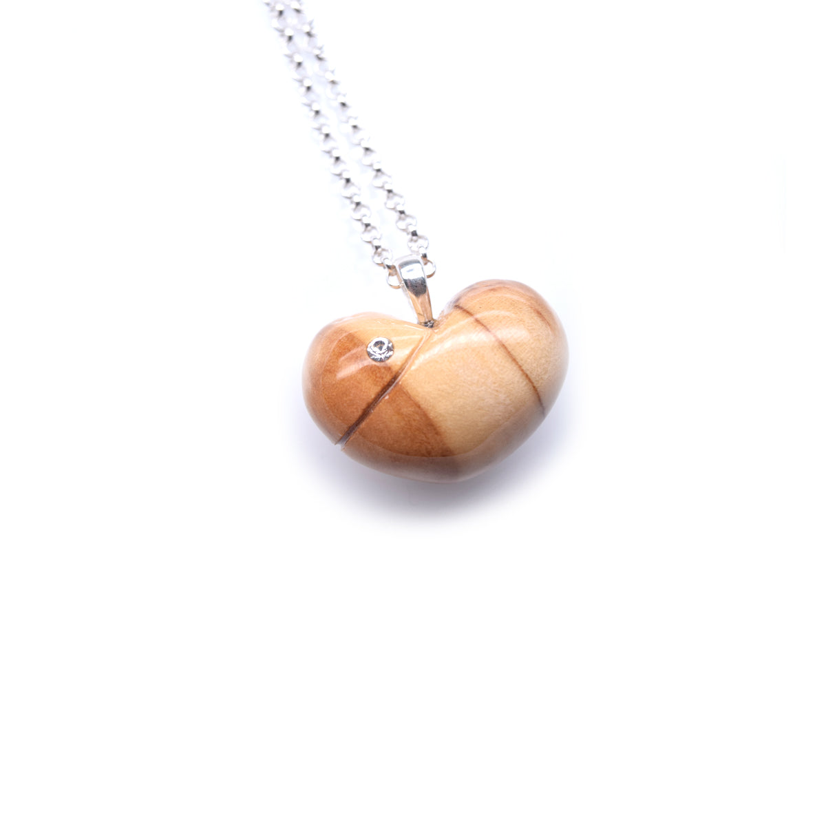 Wooden heart pendant + ash dust
