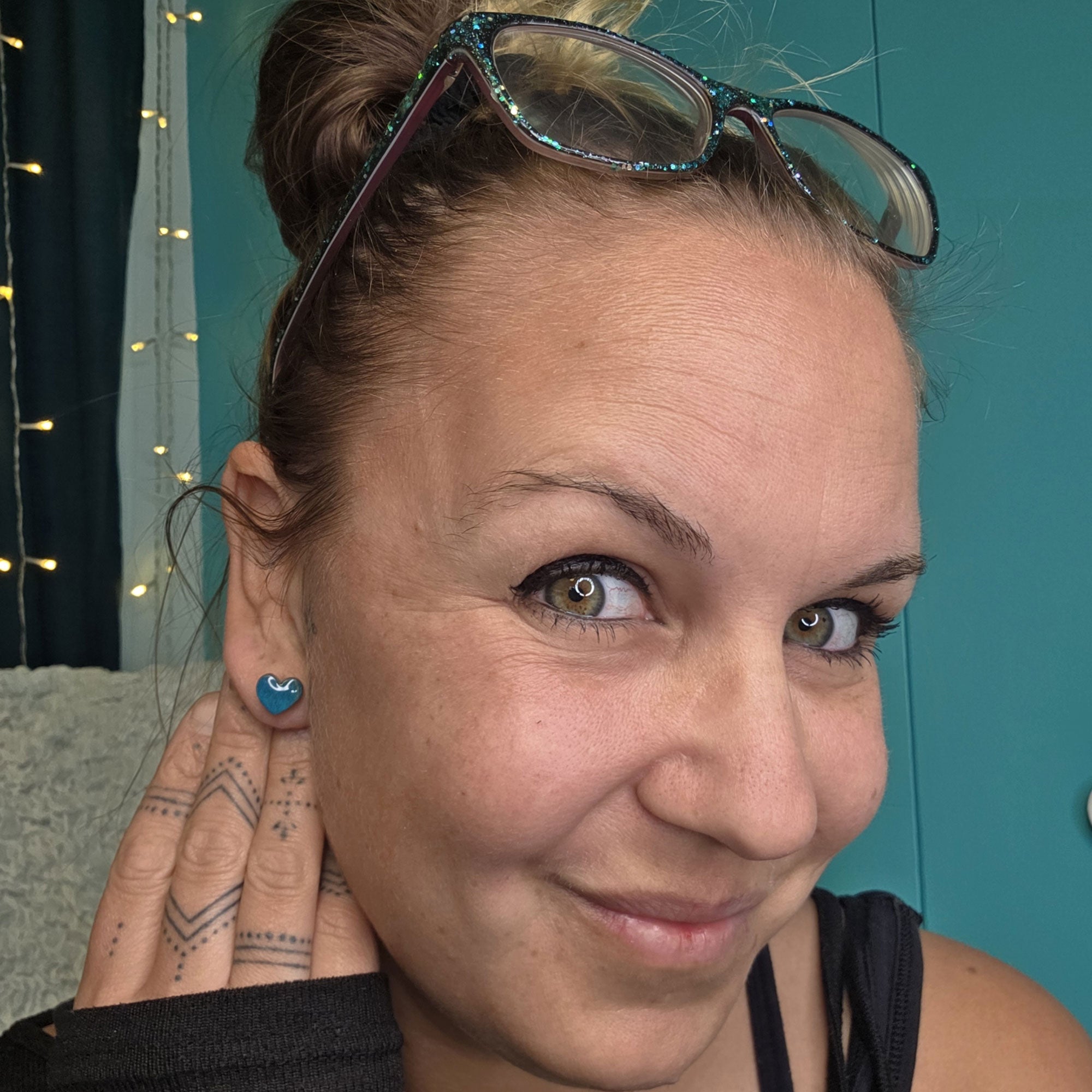 Boucles d'oreilles mini coeur à coeur