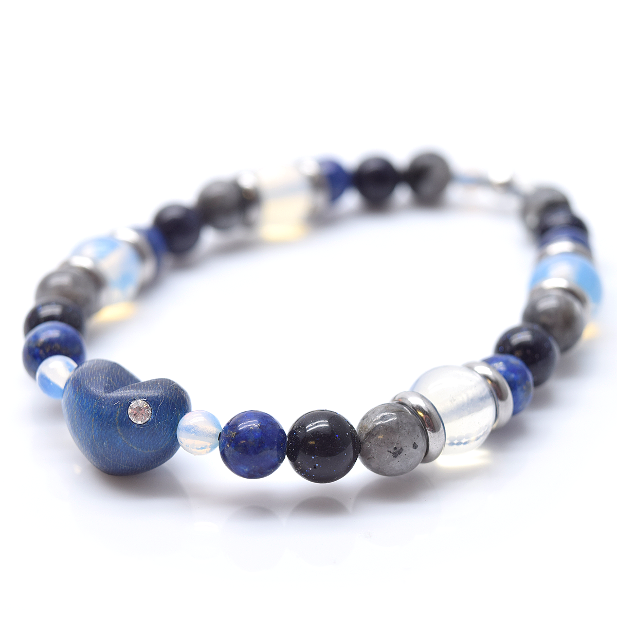 Bracelet to personalize, heart and semi-precious stones