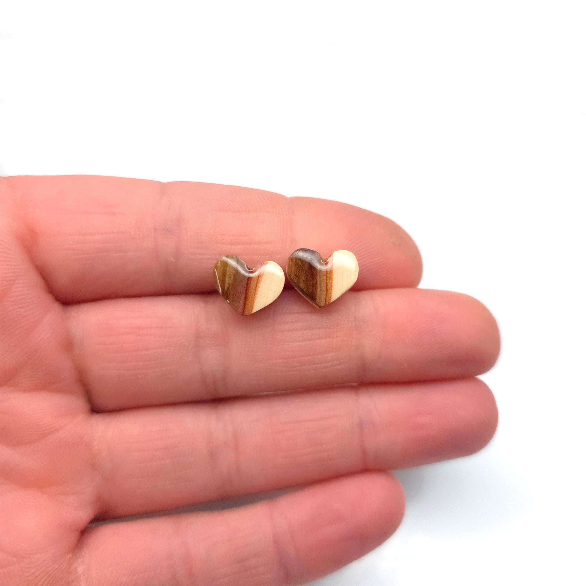 Boucles d'oreilles coeurs en bois de lilas