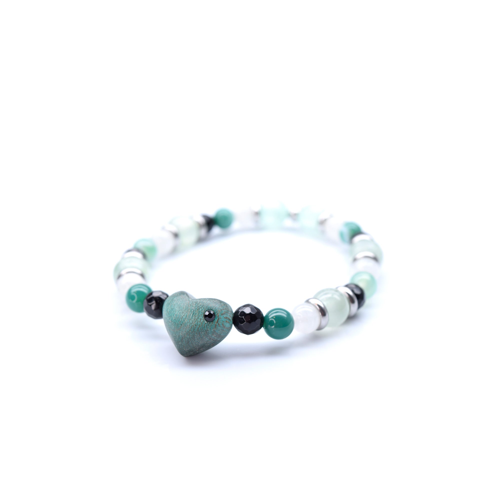 Bracelet to personalize, heart and semi-precious stones